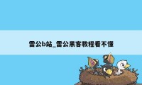 雷公b站_雷公黑客教程看不懂