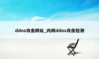 ddos攻击网址_内网ddos攻击检测