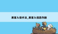 黑客入侵手法_黑客入侵恶作剧