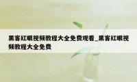 黑客红眼视频教程大全免费观看_黑客红眼视频教程大全免费