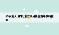 15岁浙大 黑客_浙江网络黑客案子多吗视频