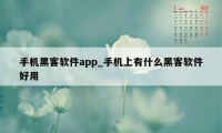 手机黑客软件app_手机上有什么黑客软件好用