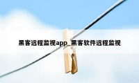 黑客远程监视app_黑客软件远程监视