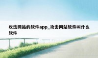 攻击网站的软件app_攻击网站软件叫什么软件