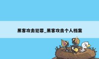 黑客攻击犯罪_黑客攻击个人档案