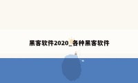 黑客软件2020_各种黑客软件