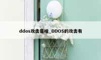 ddos攻击是啥_DDOS的攻击有