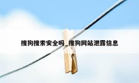 搜狗搜索安全吗_搜狗网站泄露信息