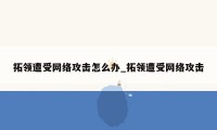 拓领遭受网络攻击怎么办_拓领遭受网络攻击