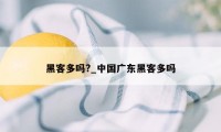 黑客多吗?_中国广东黑客多吗