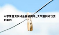 大学生遭受网络危害的例子_大学遭网络攻击的案例