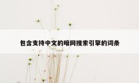 包含支持中文的暗网搜索引擎的词条