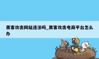 黑客攻击网站违法吗_黑客攻击电商平台怎么办