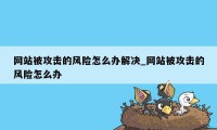 网站被攻击的风险怎么办解决_网站被攻击的风险怎么办