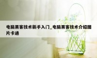 电脑黑客技术新手入门_电脑黑客技术介绍图片卡通