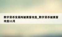 数字货币交易所被黑客攻击_数字货币被黑客攻击11月