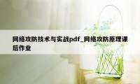 网络攻防技术与实战pdf_网络攻防原理课后作业