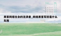 黑客网络社会的流浪者_网络黑客军团是什么东西