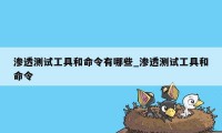 渗透测试工具和命令有哪些_渗透测试工具和命令