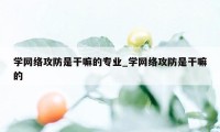 学网络攻防是干嘛的专业_学网络攻防是干嘛的