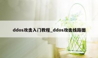 ddos攻击入门教程_ddos攻击线路图