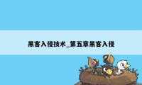 黑客入侵技术_第五章黑客入侵